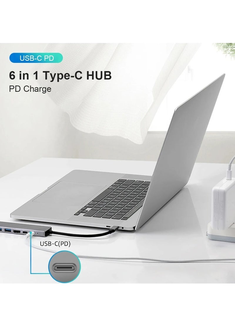 Zero ZERO TYPE-C to HDTV 6 in 1 Adapter with LAN USB Type-C 4K video output – Silver  - Image 4