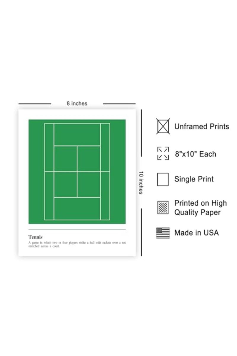 Poster Master Tennis Poster - Tennis Definition Print - Sports Art - Athlete Art - Tennis Court Art - Educational Art - Physical Education Art - Great Gym or Office Decor - 8x10 UNFRAMED Wall Art - Image 2
