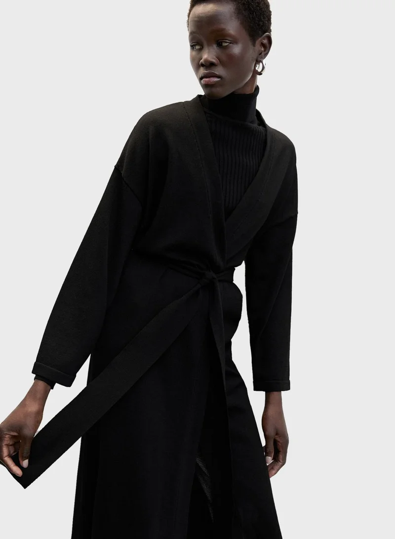 MANGO Tie Detail Cardigan