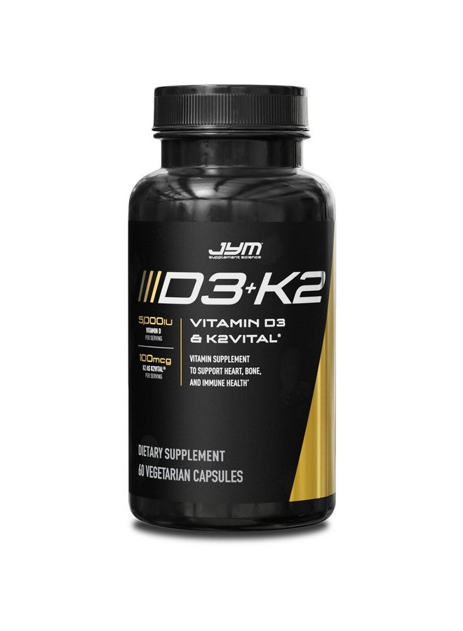 JYM Supplement Science JYM D3 + K2 with 5000iu D3 & 100mcg of Vitamin K2 as MK-7, Bone, Cardiovascular + Immune Health for Men & Women, Softgel - Image 1