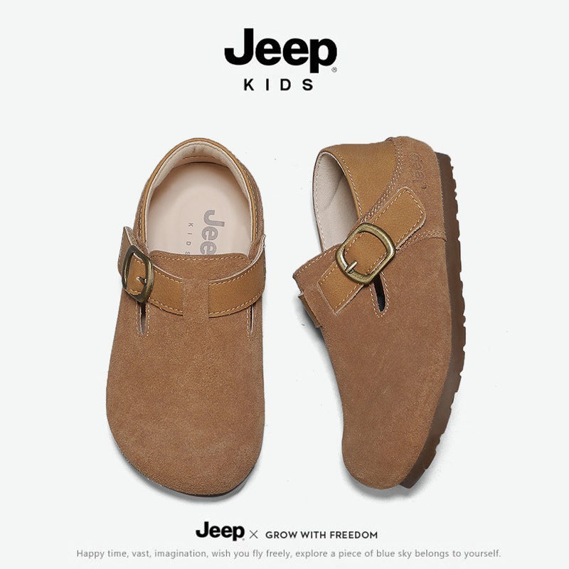 Jeep Kidsren'S Shoes Small Leather Shoes Girls 2025 Spring New Kidsren'S Birkenstock Shoes Fashion Flats Little Girl Baby Shoes - Image 3