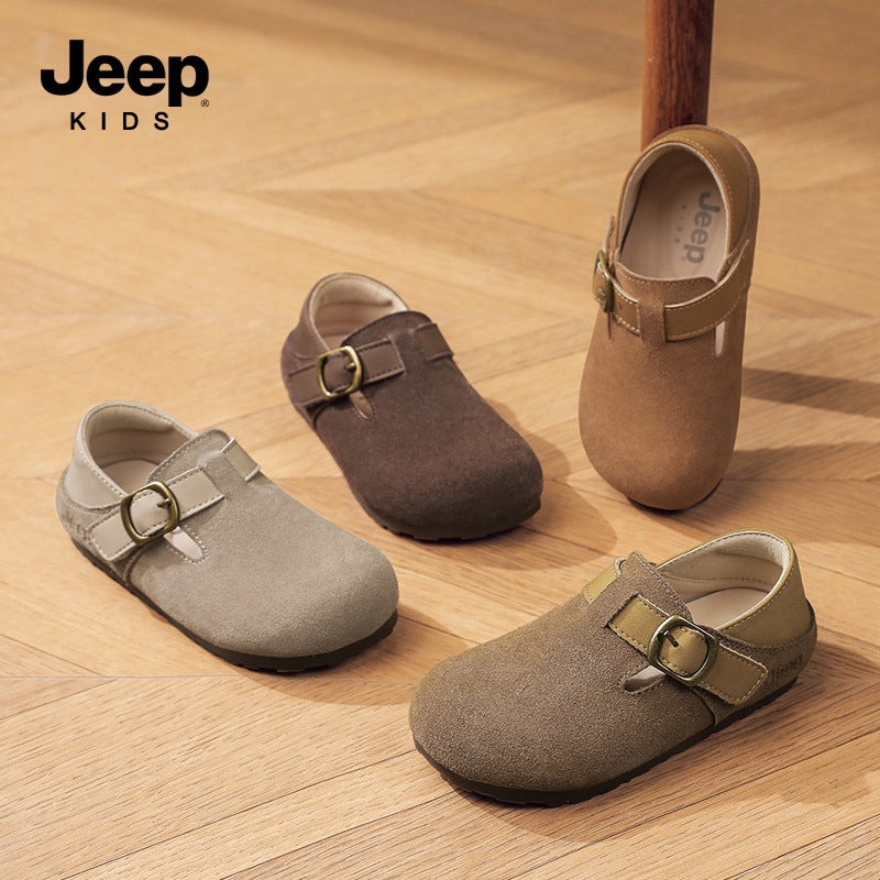 Jeep Kidsren'S Shoes Small Leather Shoes Girls 2025 Spring New Kidsren'S Birkenstock Shoes Fashion Flats Little Girl Baby Shoes - Image 4