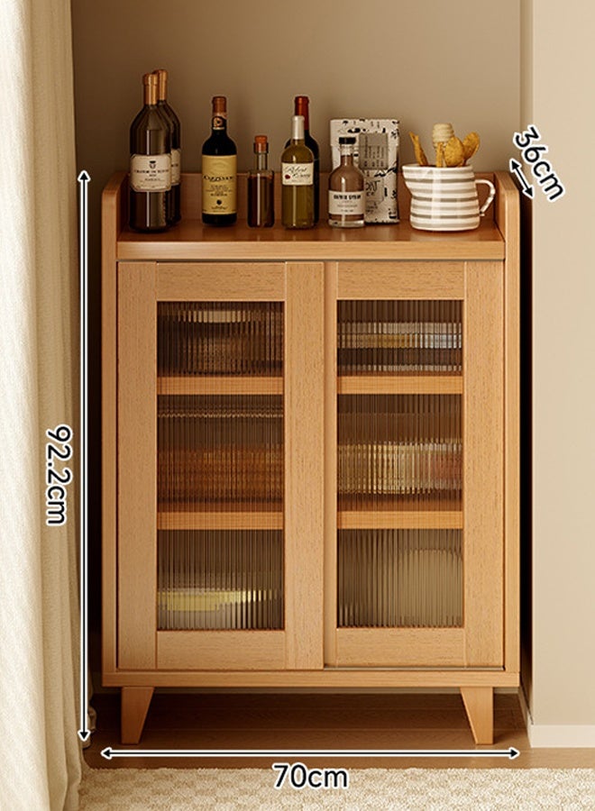 إن كي أكس خزانة جانبية بتصميم عصري بسيط بلمسة نهائية طبيعية لغرفة المعيشة والمطبخ - Image 2