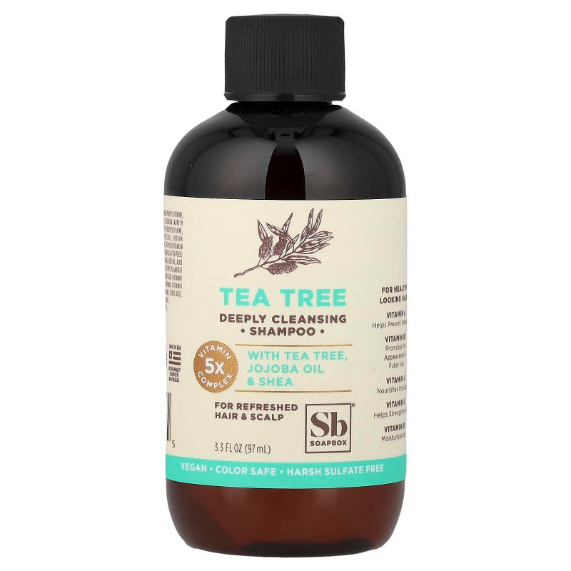 Soapbox, Tea Tree Clean & Purify Shampoo, 3.3 Fl Oz - Image 1