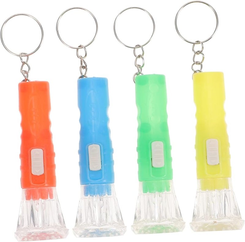 Veemoon 10 Pack Mini Plastic Keychain Flashlight LED Torch For Camping Hiking Emergency Mixed Colors - Image 2