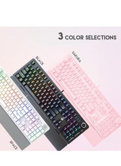 FANTECH Wired  Computer Keyboard, Full-Size Keyboard, 104-keys Mechanical Gaming Keyboard(Blue Switches), USB Plug-and-Play, 22 RGB Modes, Volume Scroll Wheel, Detachable Wrist Rest，Compatible with PC, Laptop  - Image 3