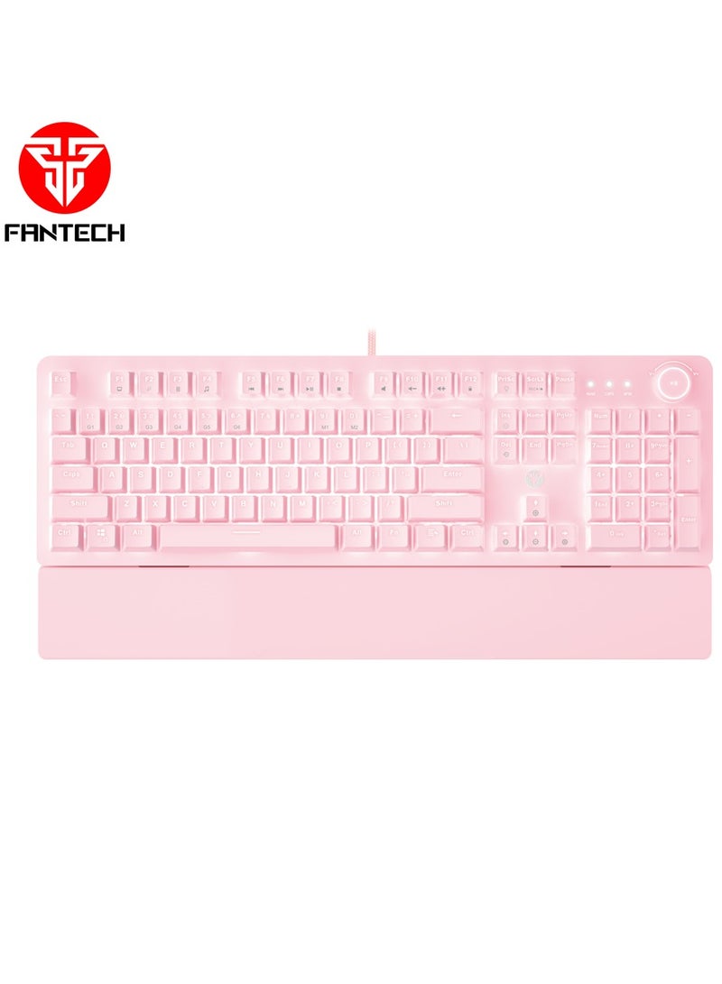 FANTECH Wired  Computer Keyboard, Full-Size Keyboard, 104-keys Mechanical Gaming Keyboard(Blue Switches), USB Plug-and-Play, 22 RGB Modes, Volume Scroll Wheel, Detachable Wrist Rest，Compatible with PC, Laptop  - Image 1