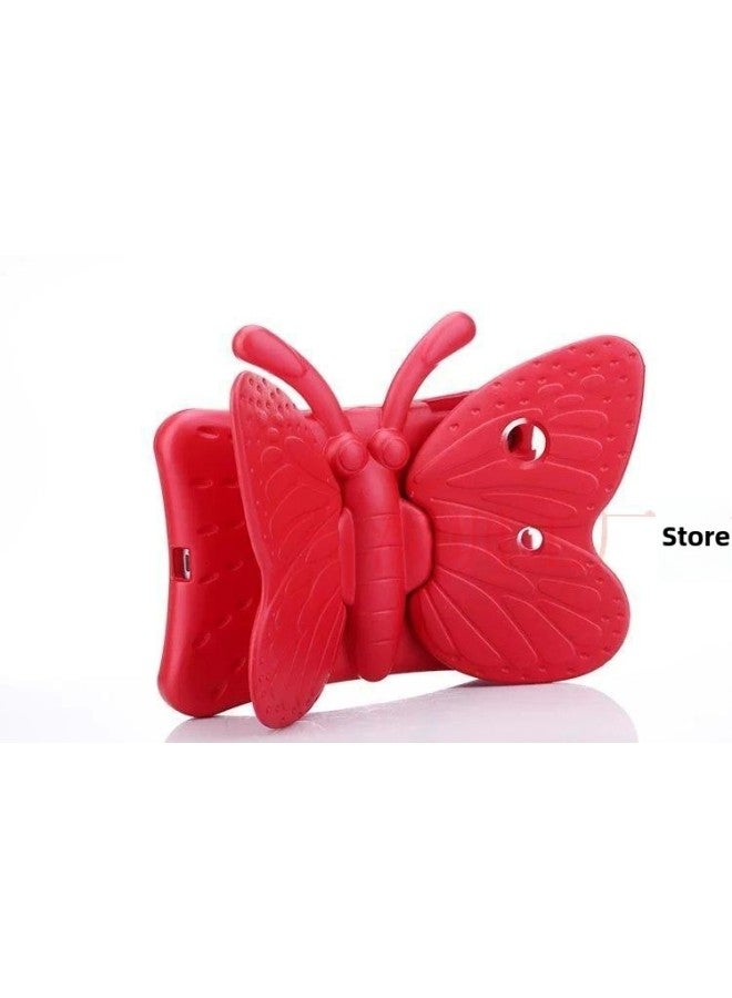 Suitable For IPad10.2 erfly EVA Flat Pro11 Protective Cover Cartoon Ring 10.9 Anti-fall Direct Batch-Color:Red-Applicable Model:2018/2017/AIR2/AIR/PRO9.7 General