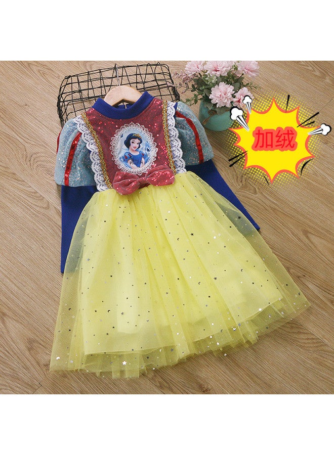 Snow White Dress Autumn And Winter New Girls Dress Puff Sleeve Puffy Gauze Halloween Performance Dress