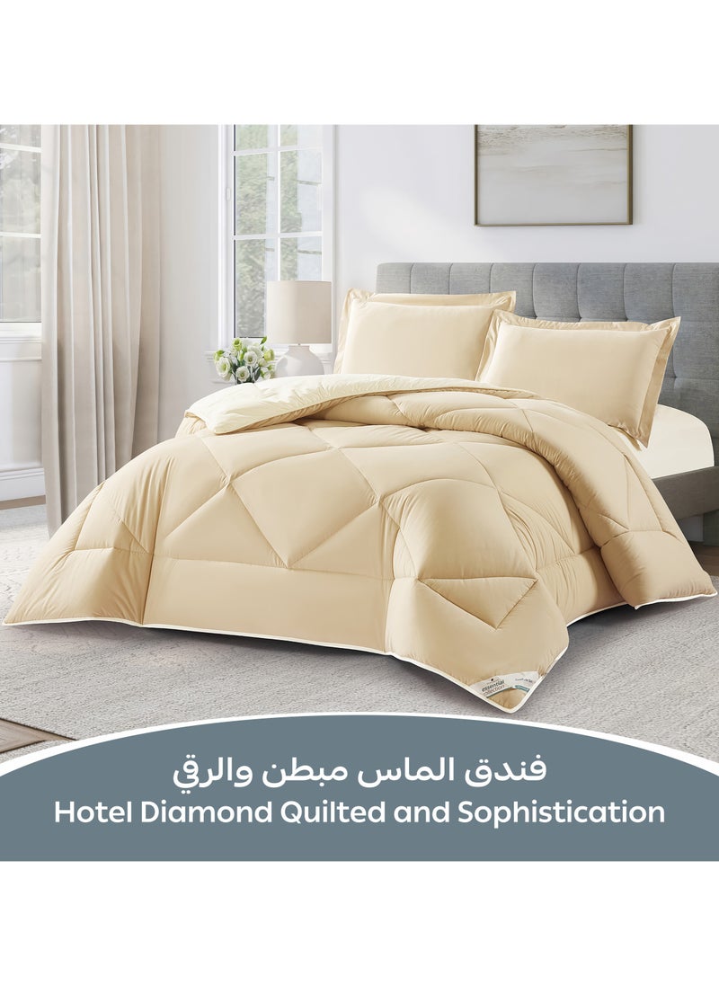 Donetella Bedding Comforter Set, King Size Fits 260x240 cm - 3-Pcs Solid Quilted Bed Set, Microfiber Fabric - 1 Comforter And 2 Pillow Shams  - Image 2