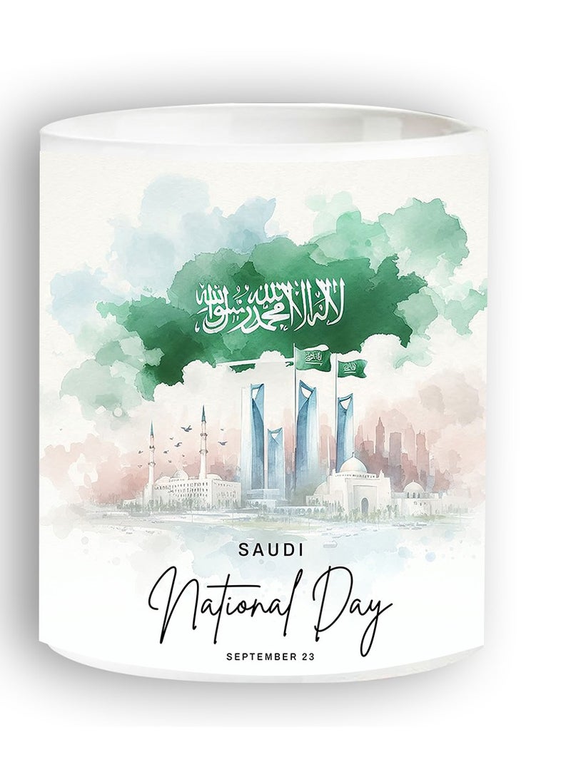 National Day, ceramic mug printed with a Saudi National Day design in white - pzsku/ZE3E91CCF3EB5422876F7Z/45/_/1725279671/947ccc75-d544-4706-97bd-0e7978a5348a