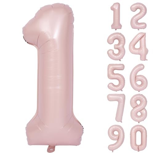 CHANGZHONG 40 In Matte Pink Number Balloons Helium Foil Mylar Balloon Birthday Party banquet Decoration Digital 1 - Image 1