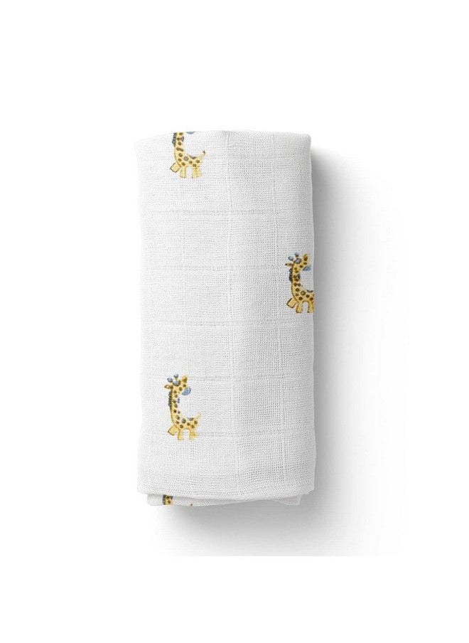 MOM'S HOME Organic Cotton Super Soft Baby Muslin Swaddle Lambu Giraffe 120X120 Cm (Multicolor)  - Image 2