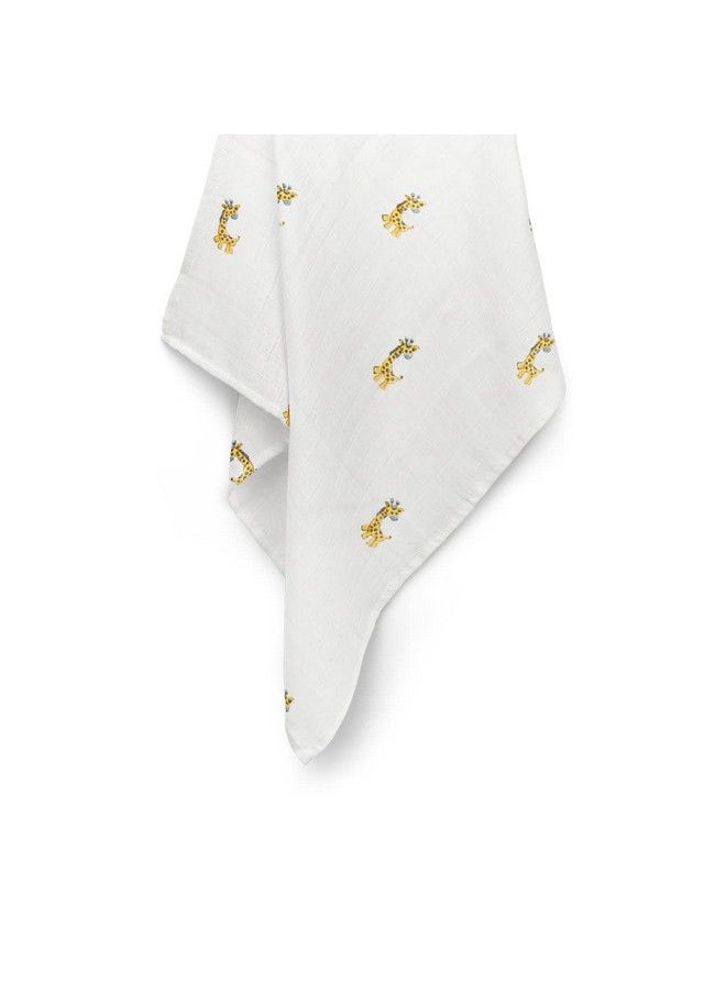 MOM'S HOME Organic Cotton Super Soft Baby Muslin Swaddle Lambu Giraffe 120X120 Cm (Multicolor)  - Image 4