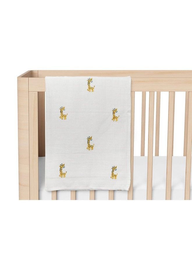 MOM'S HOME Organic Cotton Super Soft Baby Muslin Swaddle Lambu Giraffe 120X120 Cm (Multicolor)  - Image 5