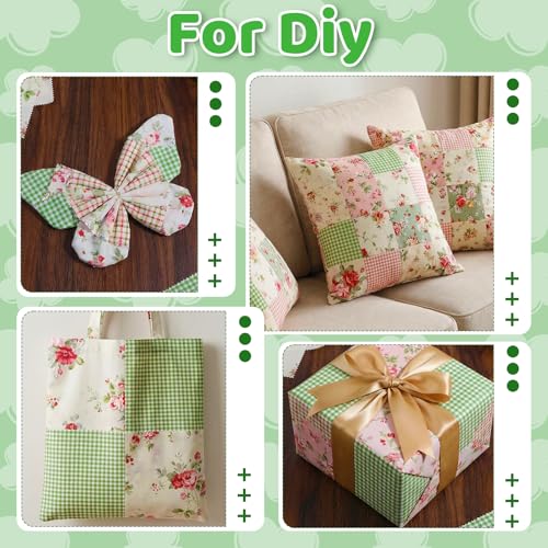 Exclaith 84 Pcs Charm Packs for Quilting 5 inch, Pre-Cut Vintage Floral Print Cotton Quilting Fabric Squares 5 inch Gingham Rose Floral, Pre-Cut Quilted Fabric Florals Patchwork for Sewing DIY Craft - Image 5