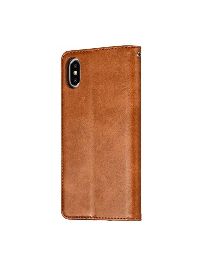 NIBEMINENT Protective Wallet Cards Case Cover For Apple iPhone X / XS Brown  - Image 2