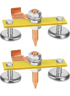 PROMASS promass Upgrade Magnetic Welding Support Ground Clamp Tools, 2-Piece Twin Welding Magnet Head, Strong Magnetism Large Suction, Copper Tail Welder Stability Clamps  - Image 1