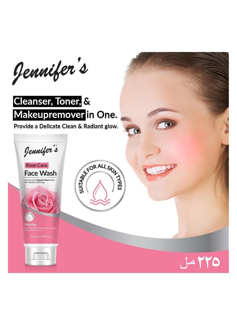 Jennifer's Jennifer's Face Wash Rose Care 225 ML - Infused with organic rose water  all skin type  - Image 4