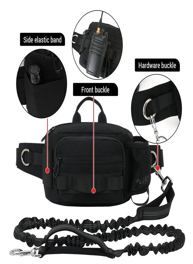SOUUXIU Hands Free Dog Leash with Waist Bag, Retractable Bungee Leash Portable with Dual Handles + Multifunctional Zipper Pouch for Dog Training Walking Running Cycling - Image 4