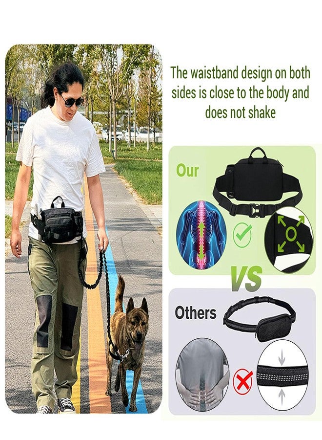 SOUUXIU Hands Free Dog Leash with Waist Bag, Retractable Bungee Leash Portable with Dual Handles + Multifunctional Zipper Pouch for Dog Training Walking Running Cycling - Image 5