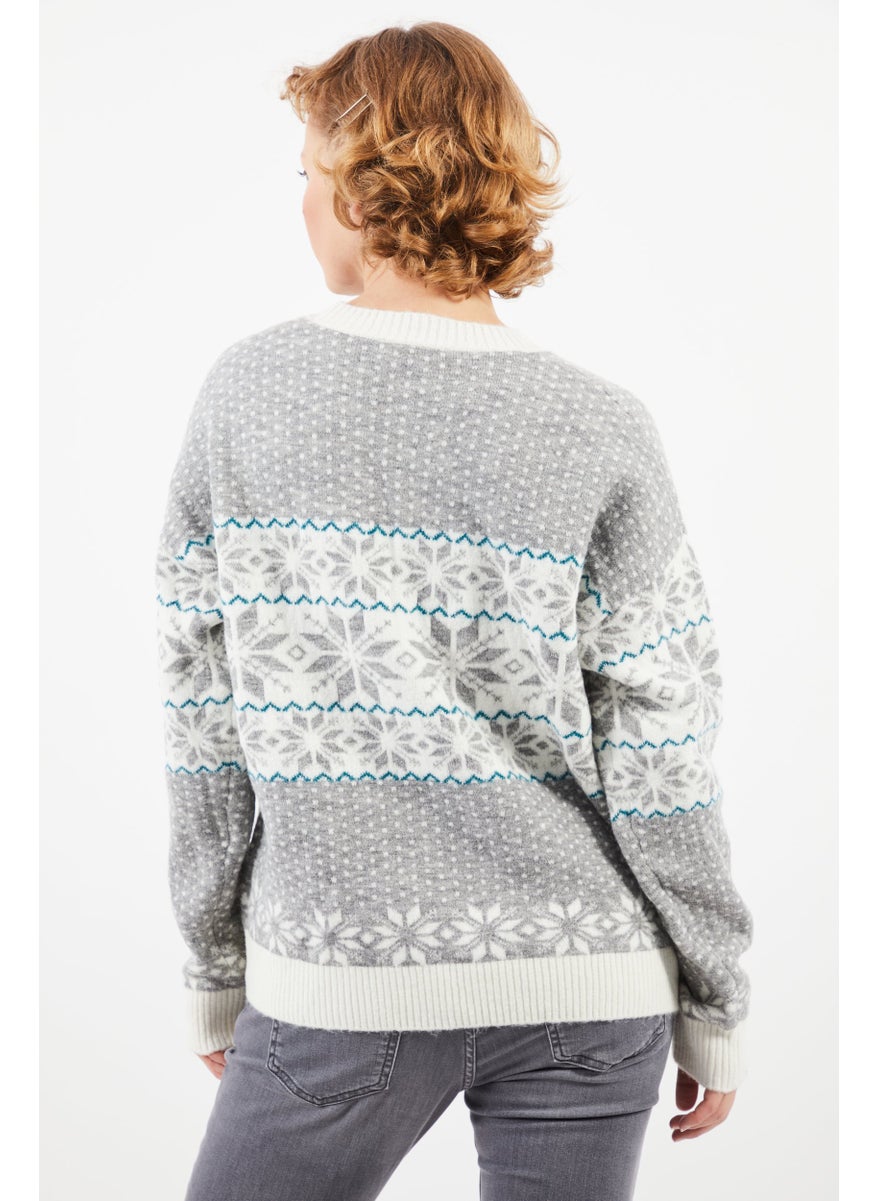 ESPRIT Women Round Neck Textured Sweater, White  - Image 4