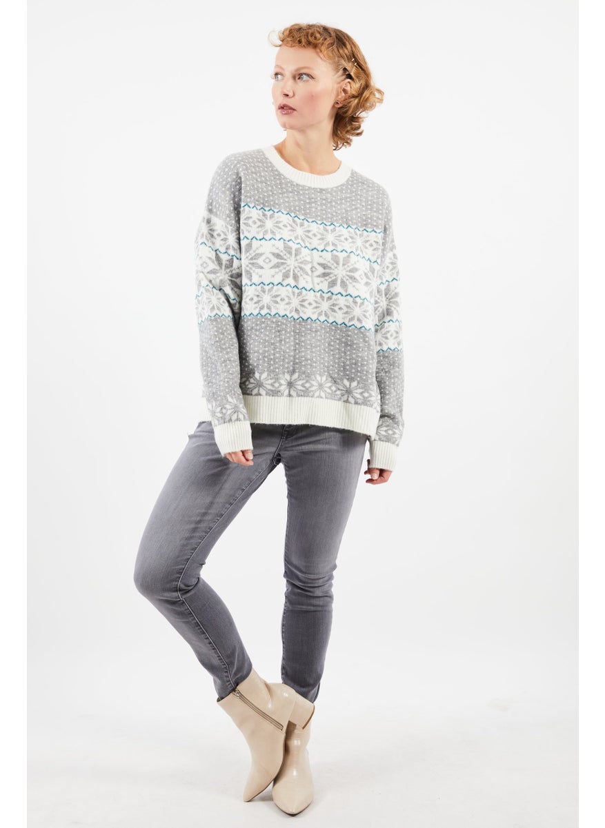 ESPRIT Women Round Neck Textured Sweater, White  - Image 2