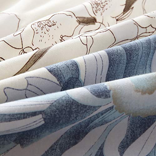 Swanson Beddings Daisy Silhouette Reversible Floral Print 3-Piece 100% Cotton Bedding Set: Duvet Cover and Two Pillow Shams (King) (Comforter NOT Included) - Image 4
