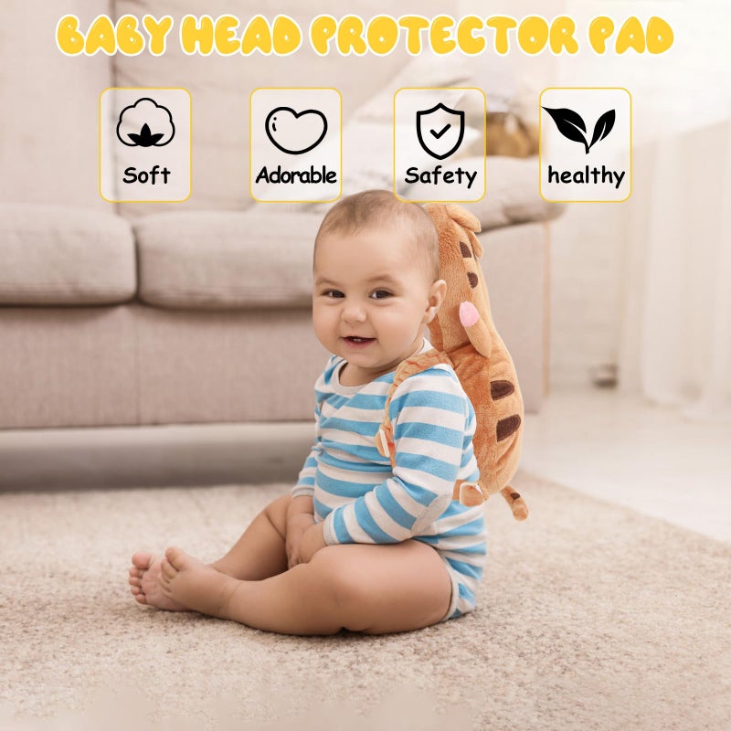 Qioo Baby Head Protection Backpack - Soft & Comfortable, Cute Cartoon Design, Tiger - Image 5