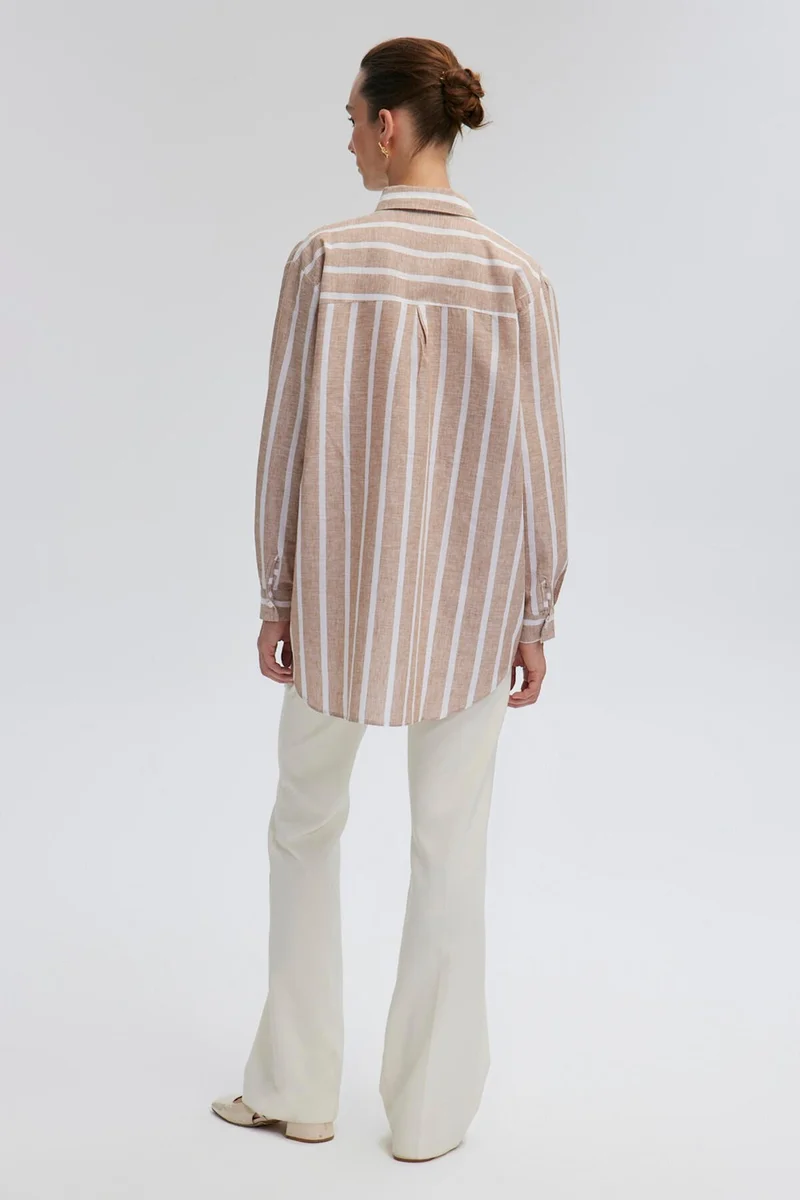 توتشي Sequin Embroidered Linen Textured Shirt