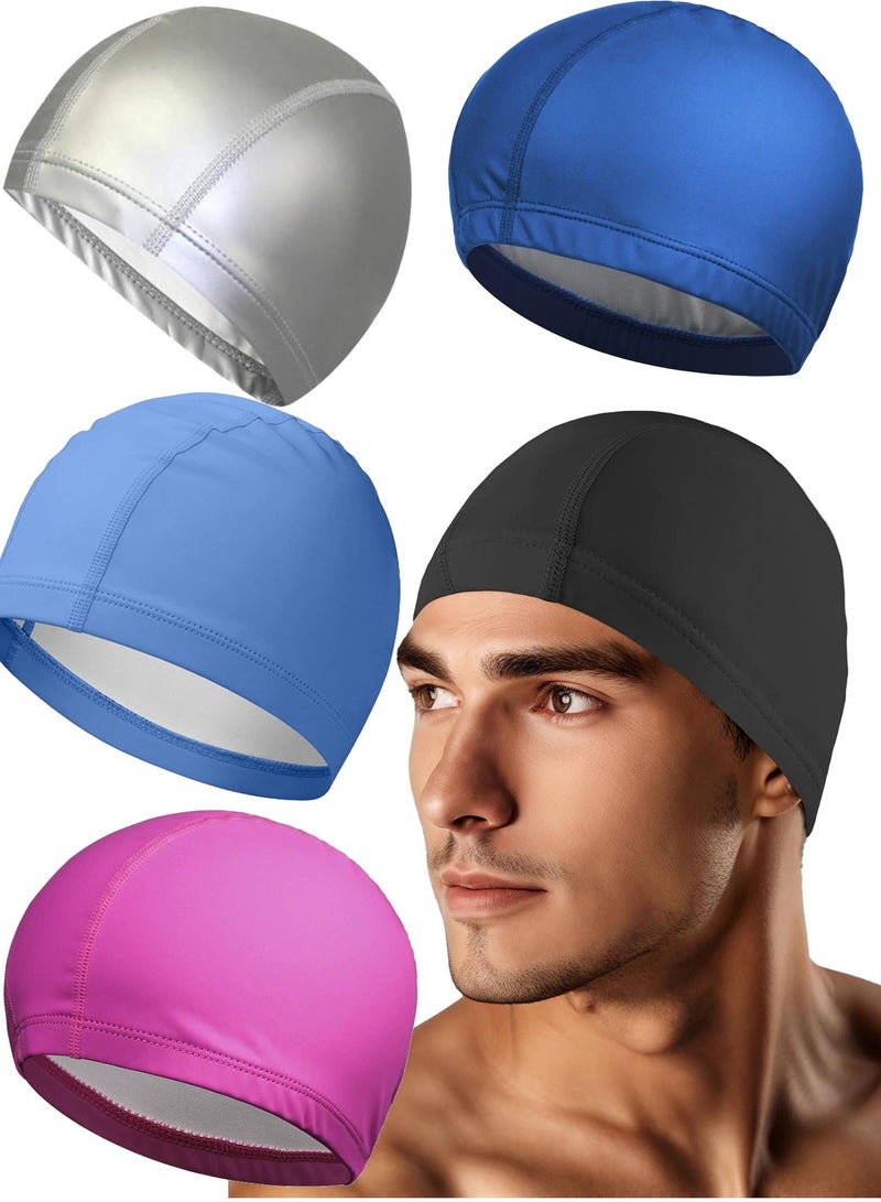 5Pcs Swim Caps for Adults, Ultra Soft Swimming Cap for Men & Women, Waterproof & High Elasticity Design for Comfortable Fit, Protects Hair from Chlorine & Water, Ideal for Pool, Beach & Training - Image 1