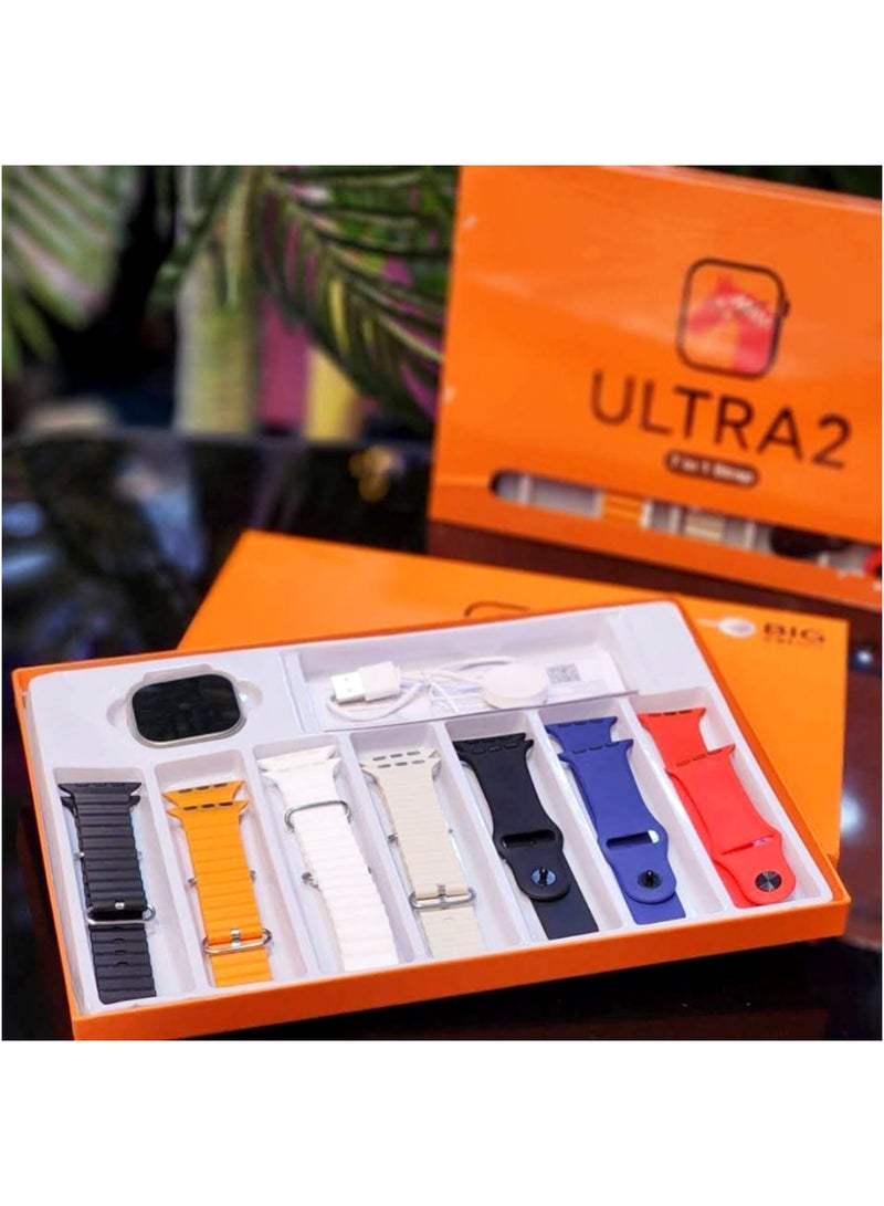 ألترا ساعة ذكية أنيقة للرجال والنساء وشحن لاسلكي و7 أساور قابلة للتبديل - Image 5