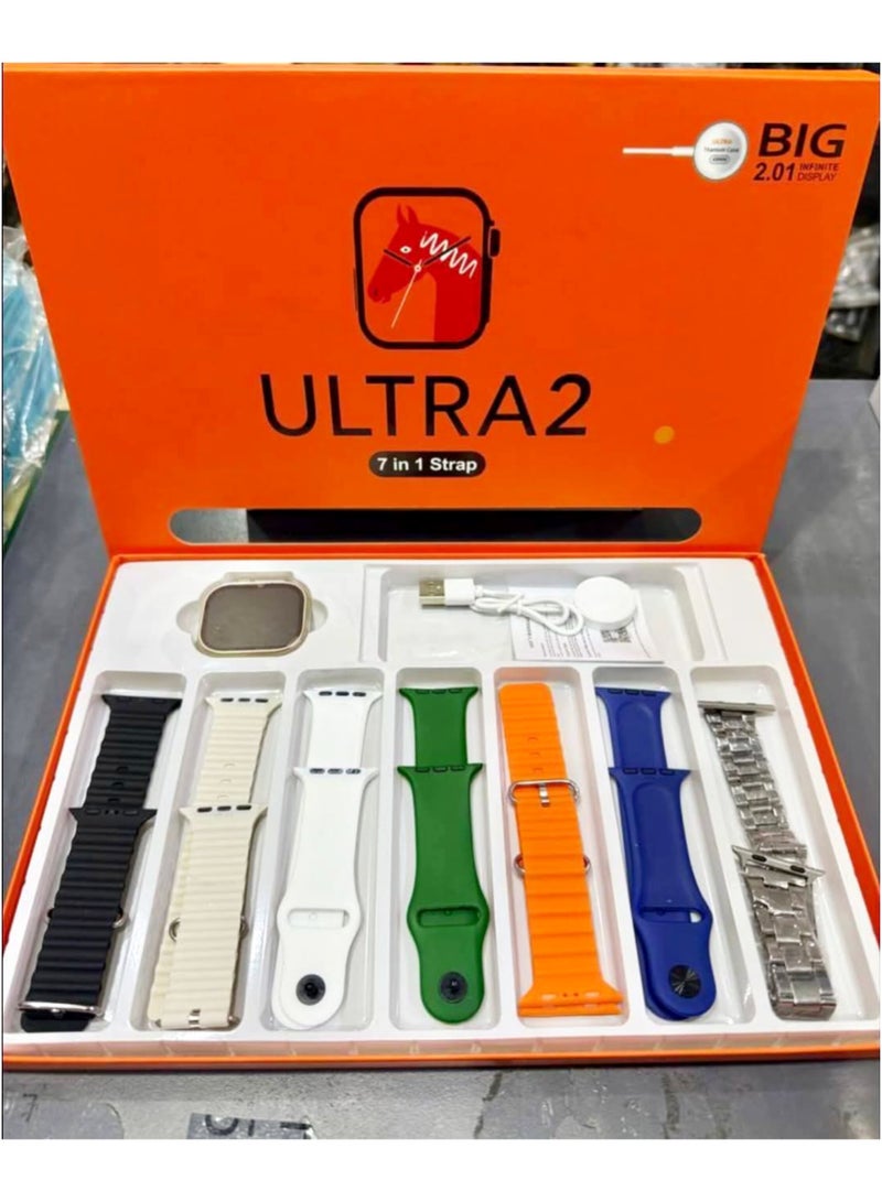 ألترا ساعة ذكية أنيقة للرجال والنساء وشحن لاسلكي و7 أساور قابلة للتبديل - Image 4