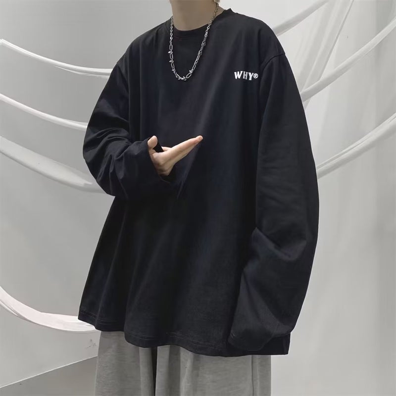 Spring New Long-Sleeved T-Shirt Men'S Hong Kong-Style Loose Round Neck Couple'S Base Shirt Casual All-Match Fashionable Inner Top - Image 4