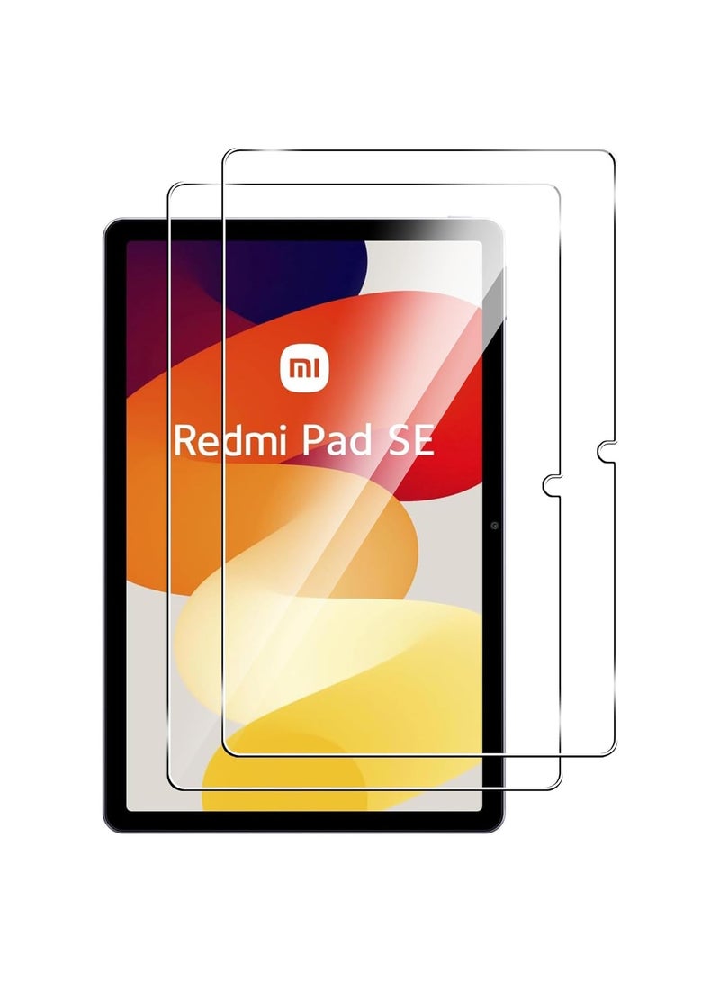 Muzz 2 PackTempered Glass لـ Xiaomi Redmi Pad SE 2023 واقيات الشاشة [بدون فقاعات] [صلابة 9H] [مقاومة للخدش] فيلم حامي الزجاج المقسى لـ Redmi Pad SE شفاف