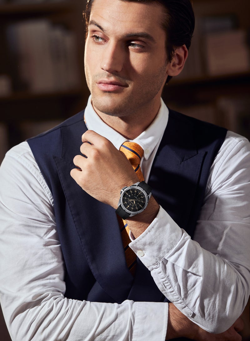 SAPPHERO Men's Silicone Waterproof Watch 5ATM Japanese Quartz Movement Stainless Steel Case Men's Watch Date Design Sport Casual Business Best Gift for Men - Image 3