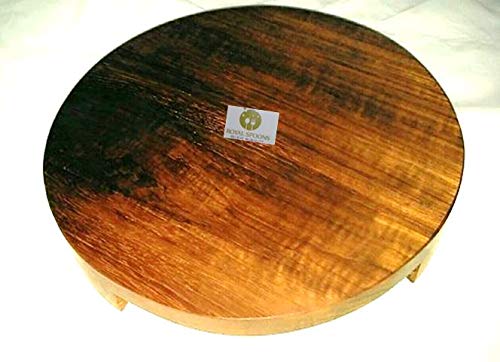ARMAN SPOONS Bigger Teak Wood Chakla Polpat Chapati Maker Rolling Board Polpat kitchen tool 12 Inch Diameter Brown - Image 1