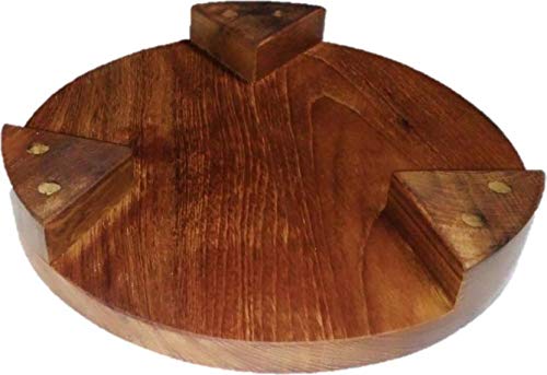 ARMAN SPOONS Bigger Teak Wood Chakla Polpat Chapati Maker Rolling Board Polpat kitchen tool 12 Inch Diameter Brown - Image 2