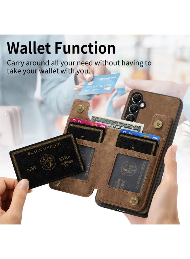 S-TOP Case For Samsung Galaxy A54 5G Retro Leather Zipper Wallet Back Phone Case - Image 5