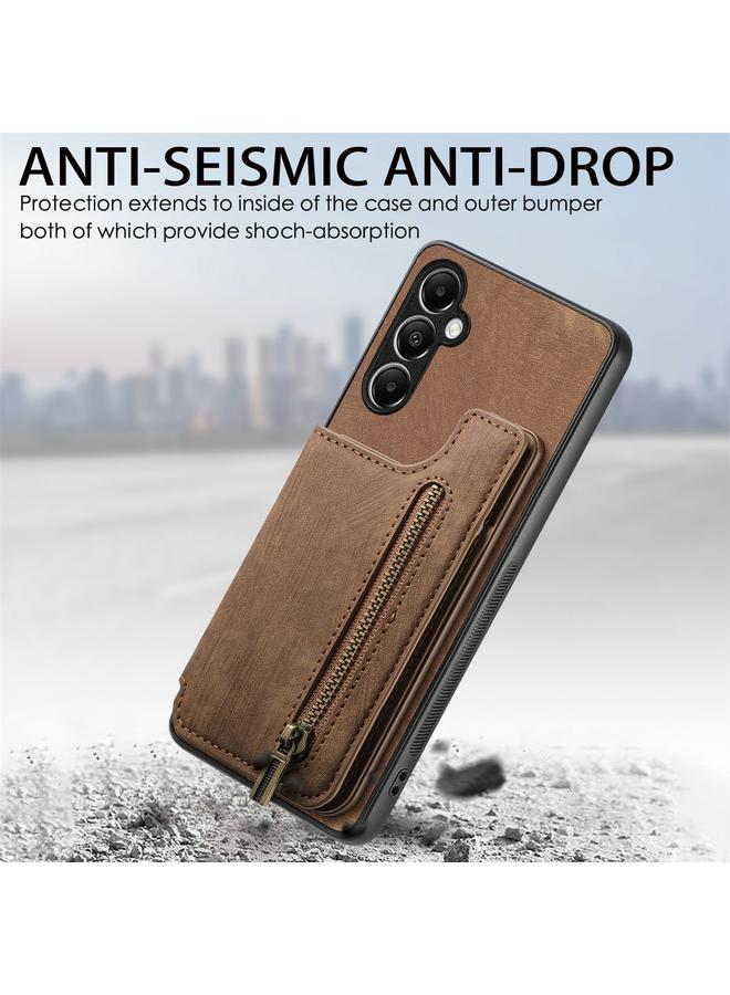 S-TOP Case For Samsung Galaxy A54 5G Retro Leather Zipper Wallet Back Phone Case - Image 4