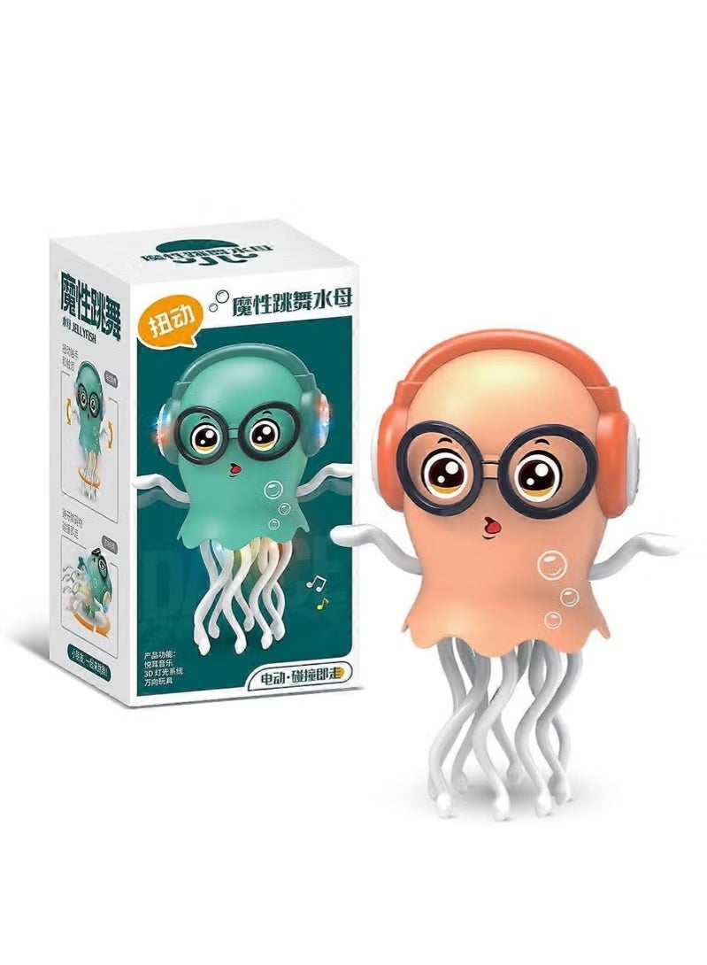 TIGER Dancing Octopus Electric Toy with LED Lights & Music | Cute Interactive Octopus Robot Toy for Kids & Adults | USB Rechargeable Moving Octopus with Colorful Light Effects & Fun Sound Effects | Engaging Indoor Play Toy, Stress Relief & Office Desk Gift for Boys, Girls & Teens - Image 1