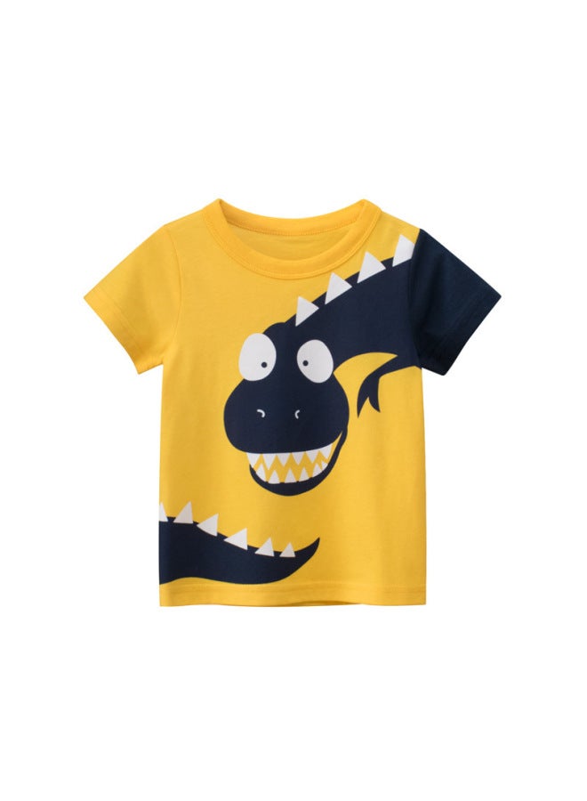 Summer Children's Short-sleeve T-shirt Korean Style Kids' Clothing Summer Boys' Dinosaur Top Direct