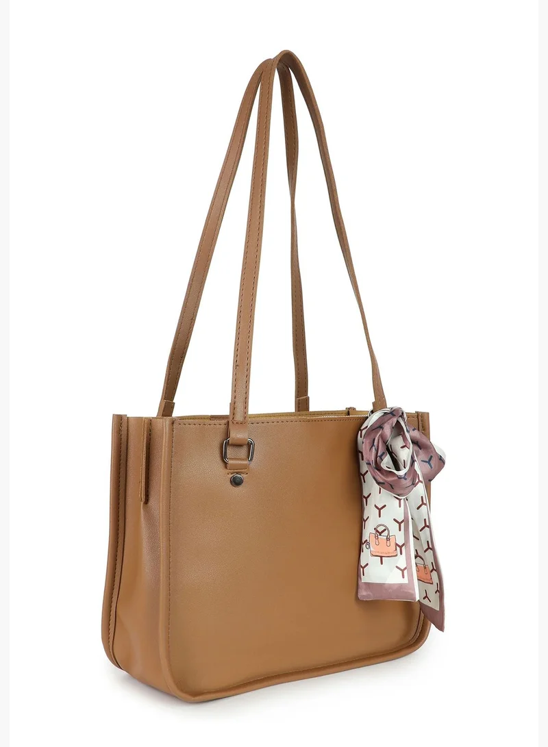 Haute Sauce Solid with Tie up detail Hand Bag with Zip Lock