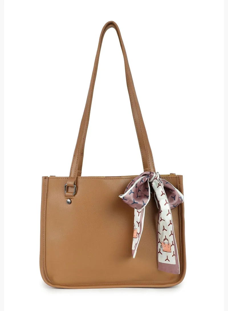 Haute Sauce Solid with Tie up detail Hand Bag with Zip Lock