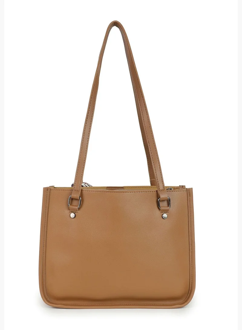 Haute Sauce Solid with Tie up detail Hand Bag with Zip Lock