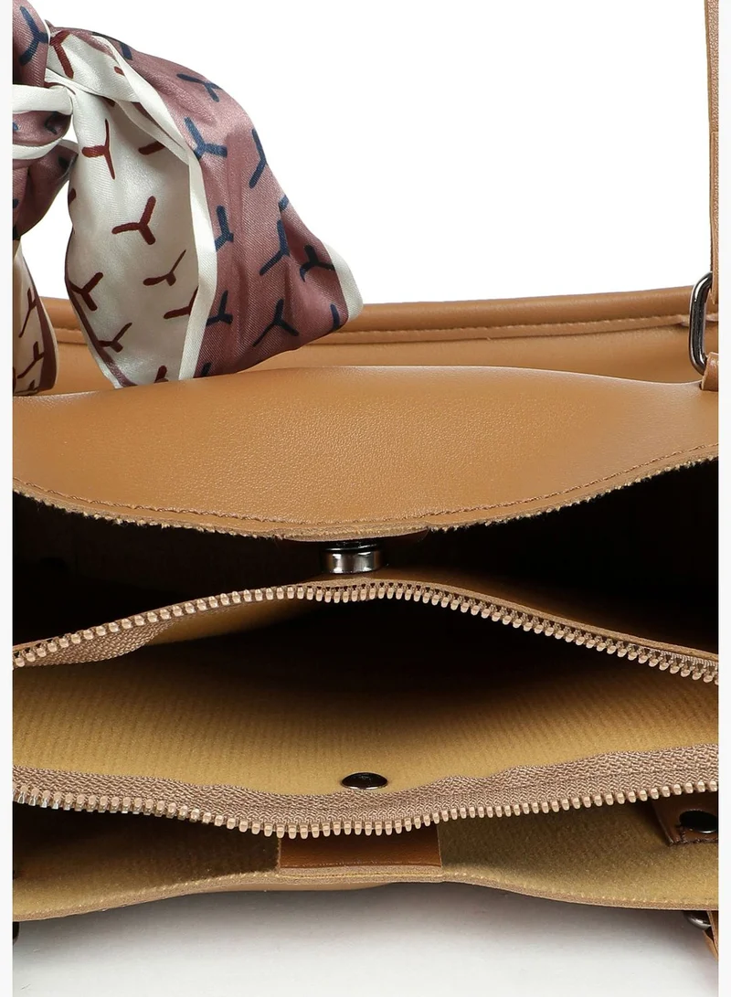 Haute Sauce Solid with Tie up detail Hand Bag with Zip Lock