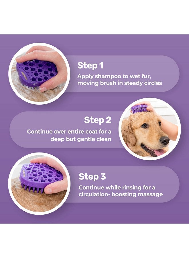 Hertzko Pet Bath & Massage Brush - Grooming Comb for Shampooing & Massaging Dogs, Cats, Small Animals w/Short or Long Hair - Long Tapered Bristles, Gently Removes Loose, Shed Fur, Bath Brush Cats (No Handle) - Image 5