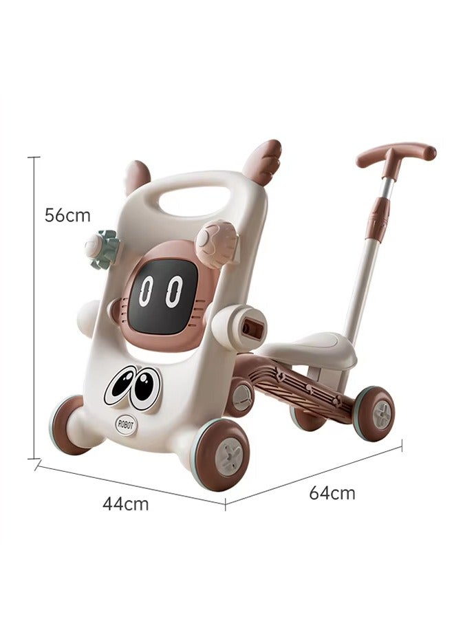 8 in 1 Baby Walker for Kids, Sit-to-Stand Learning Baby Walker with Light&Music Adjustable Handle Kids Push Walkers Assemble as Balance Bike/Scooter/Motorbike, for Infants 6-12 Months
