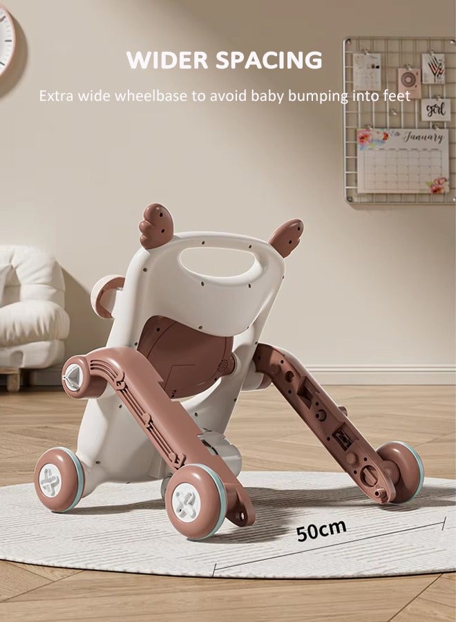 8 in 1 Baby Walker for Kids, Sit-to-Stand Learning Baby Walker with Light&Music Adjustable Handle Kids Push Walkers Assemble as Balance Bike/Scooter/Motorbike, for Infants 6-12 Months
