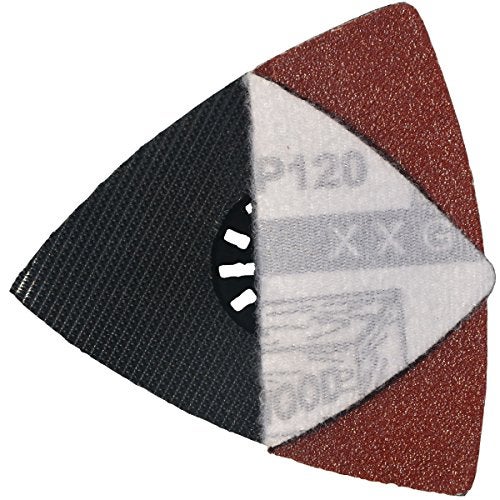 XXGO 100 Pcs 3-1/2 Inch 90mm Triangular 60/80 /100/120 /240 Grits Hook & Loop Multitool Sandpaper for Wood Sanding Contains 20 of Each Fit 3.5 Inch Oscillating Multi Tool Sanding Pad XG9020 - Image 5